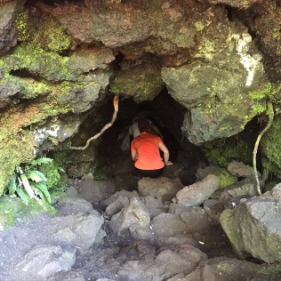 Entering the lava caves